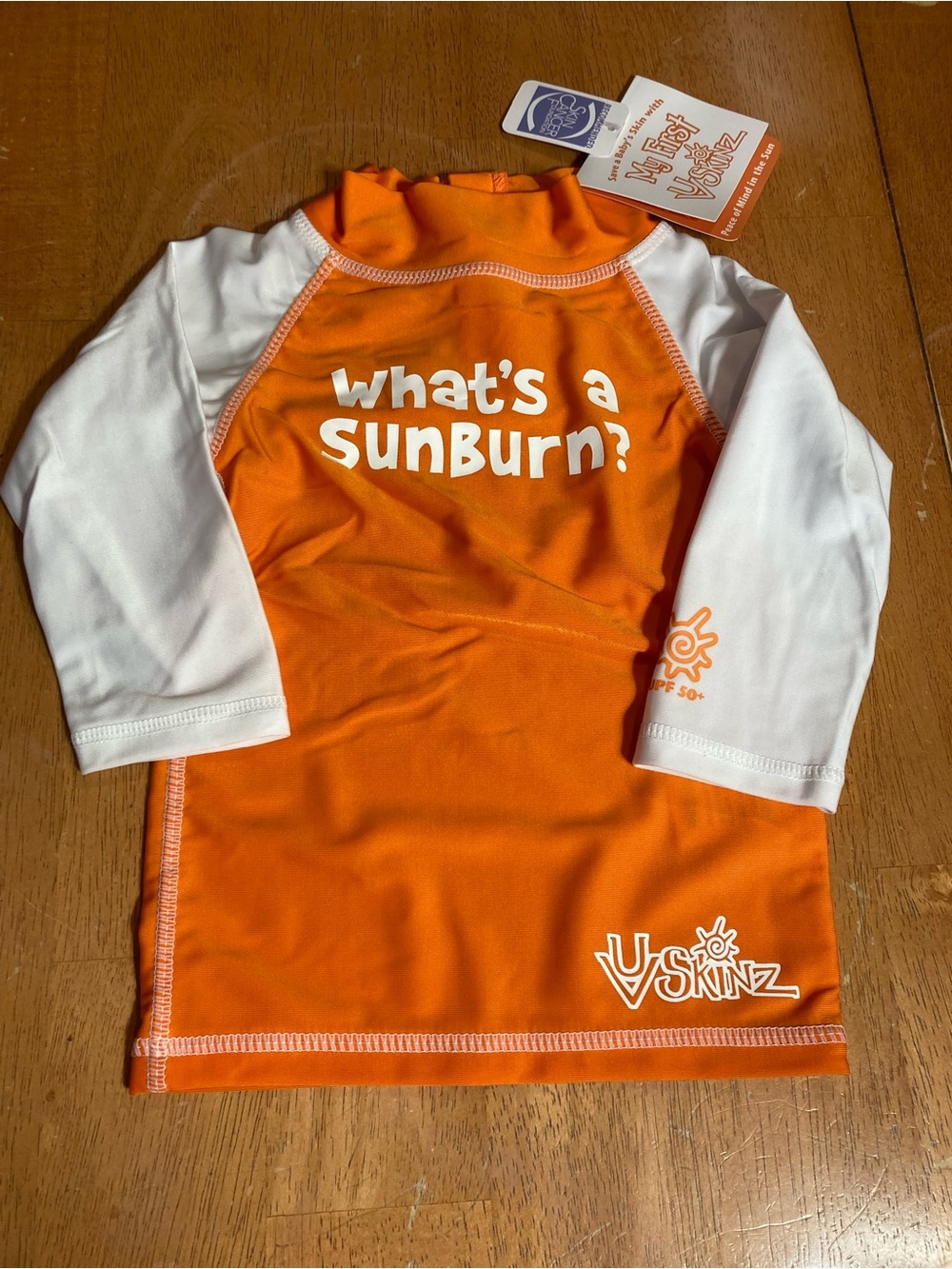 UV Skinz Kids Orange & White Long-Sleeve Rashguard